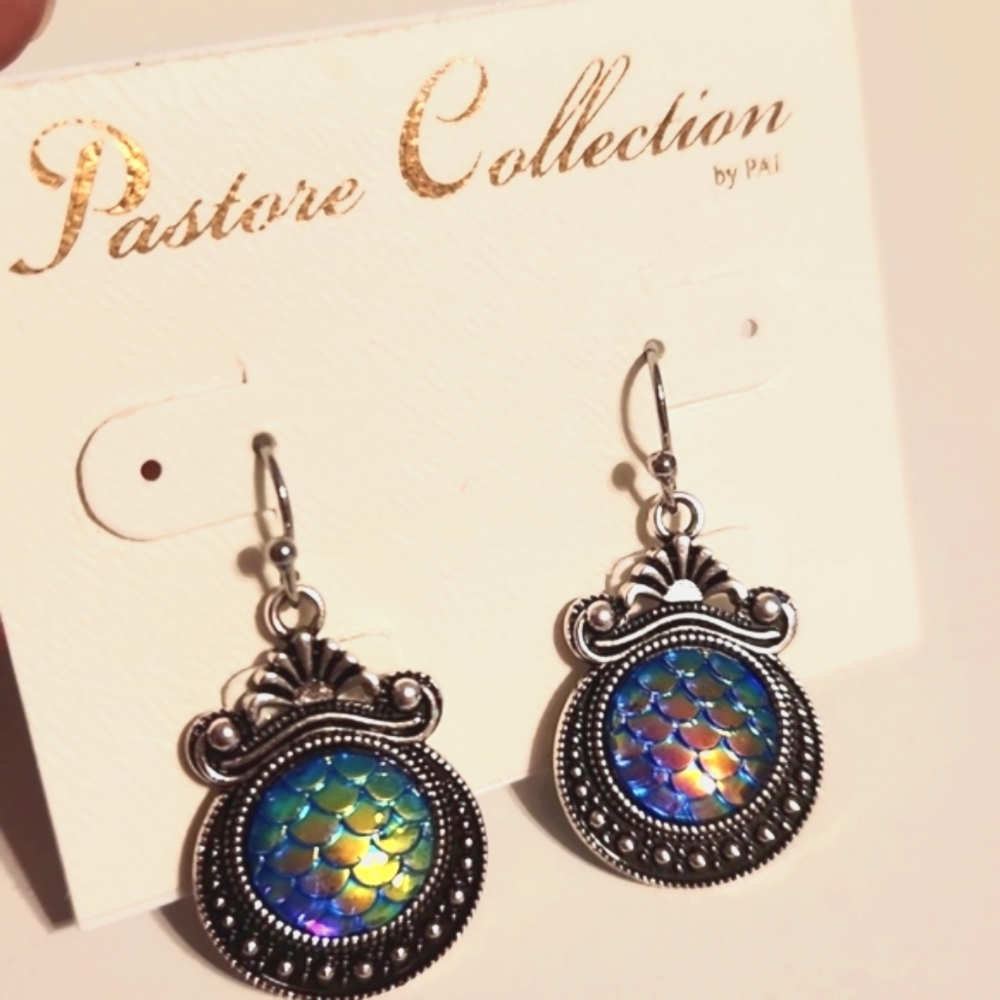 Iridescent Mermaid Dangle Earrings